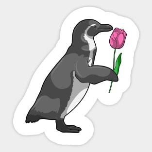 Penguin with Tulip Sticker